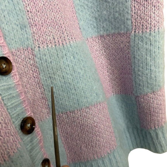 Torrid Womens Cardigan Button Front Sweater Sz 4X Camille Check Summer Song - Picture 8 of 12